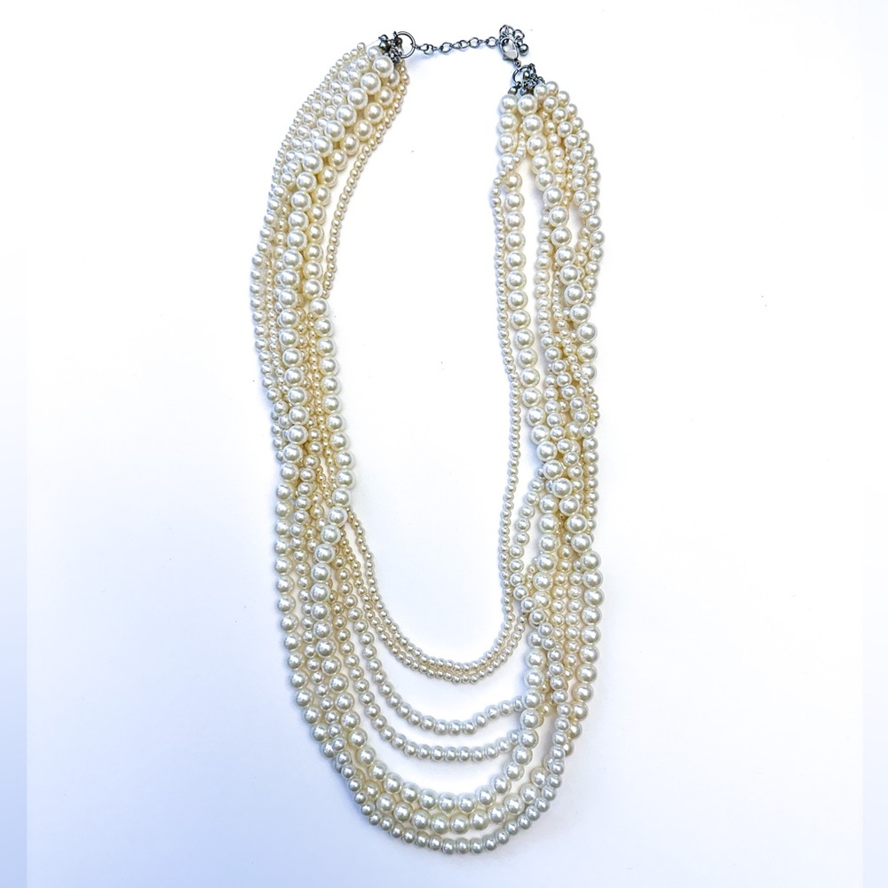 Nordstrom Brass Plum Multi-Strand Faux Pearl Necklace
